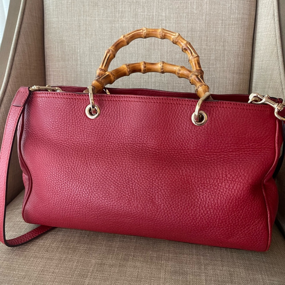 Authentic Gucci Bamboo two way shoulder bag 323660 520981 (F72) - Picture 4 of 16